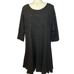 Torrid Dress Womens 3 US 22/24 Lace A-Line Babydoll Black Skater Scoop Neck